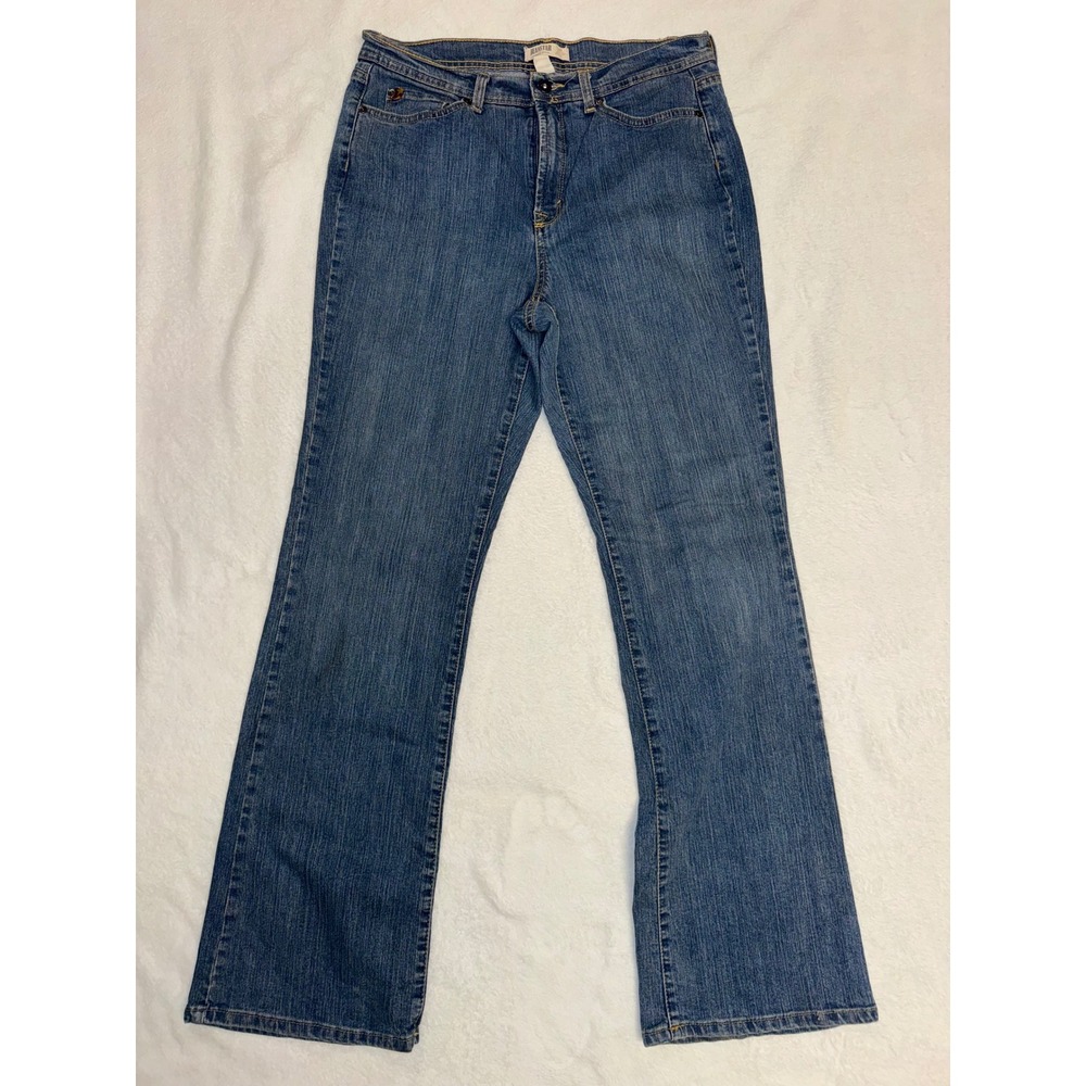 Jeanstar Premium Denim Medium Wash Flare Leg Jeans Womens Size 12 Mid Rise